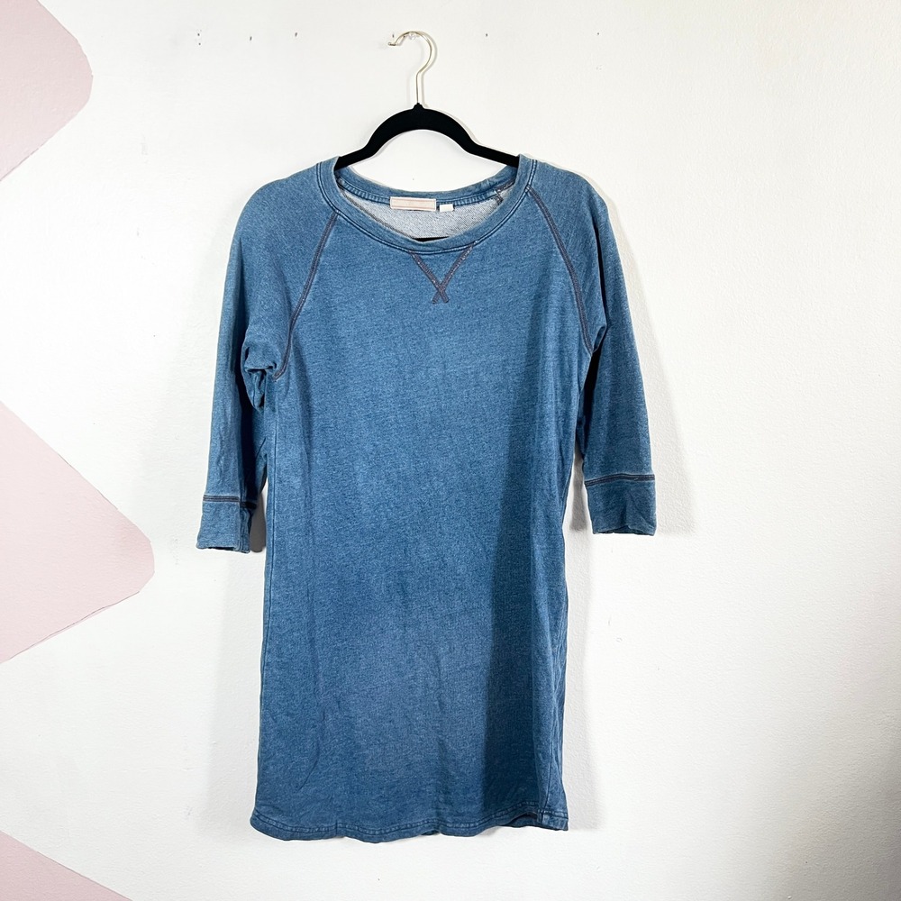 Uniqlo Sweatshirt Dress Women's Small Blue French Terry 100% Cotton